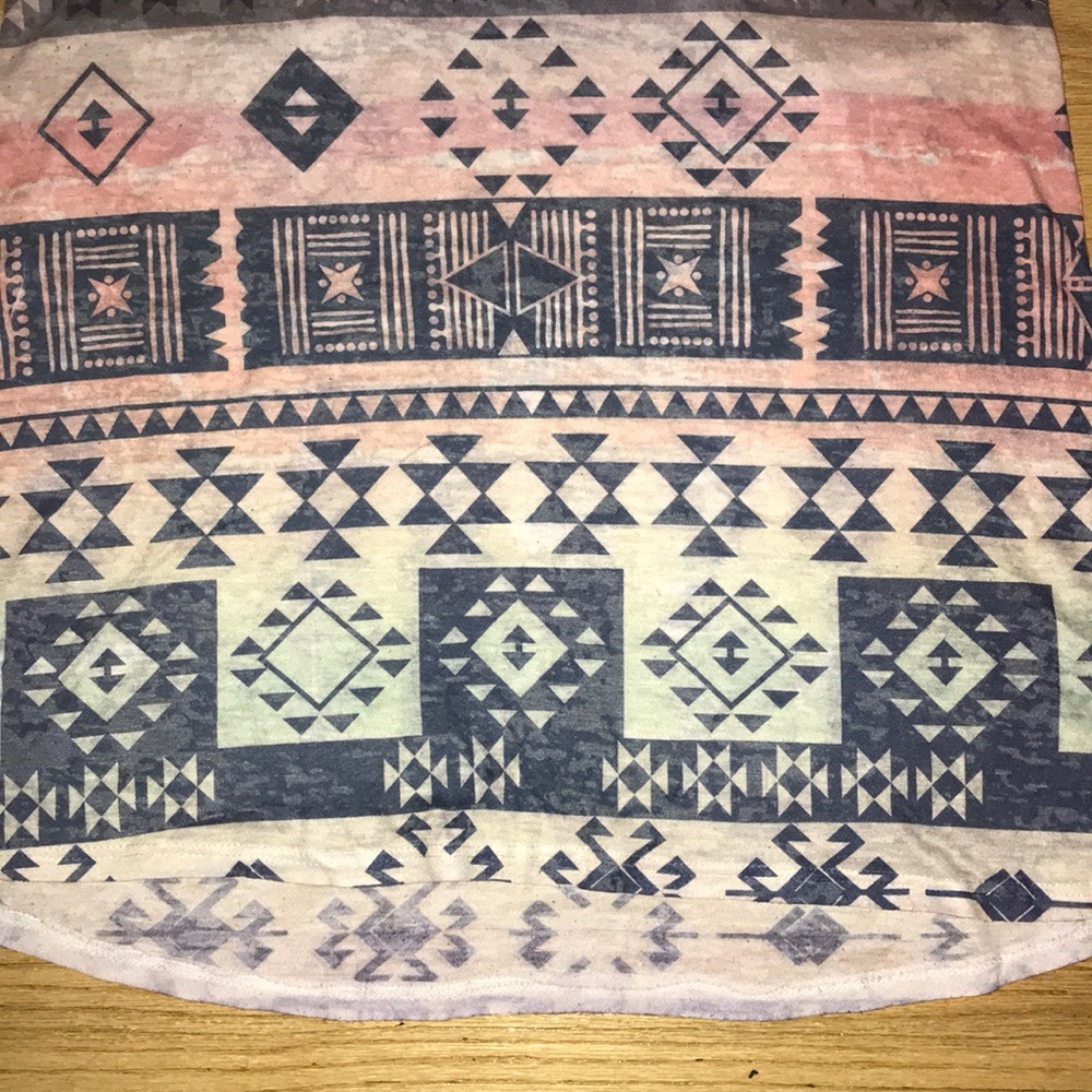 Multi Color Aztec Print Racer Back Tank Top - Picture 3 of 3